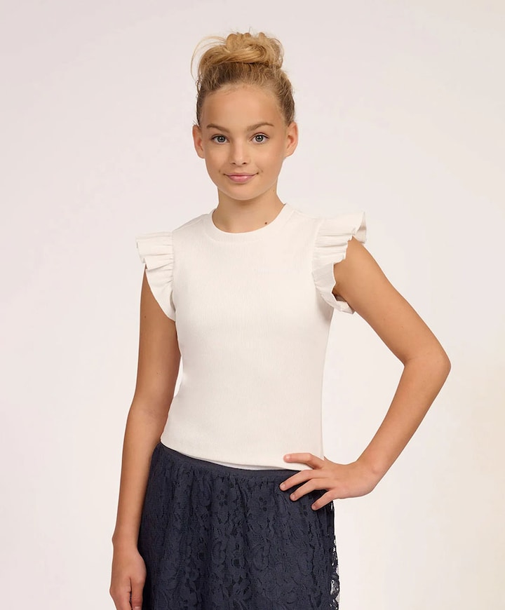 Meisjes top ecru