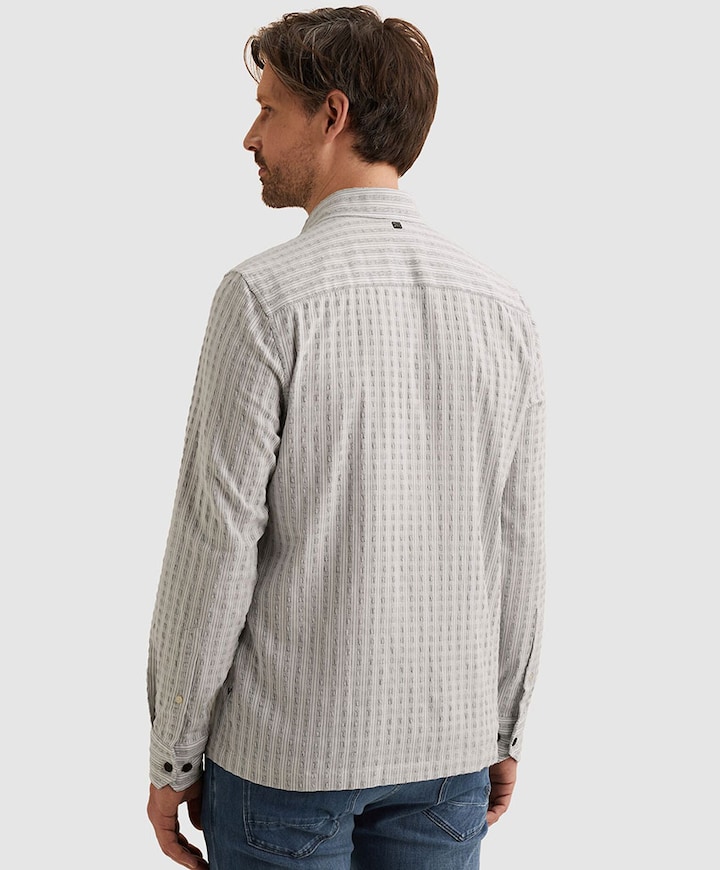 Heren overhemd lange mouw blauw