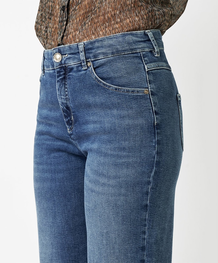 Liv Wide dames jeans blauw