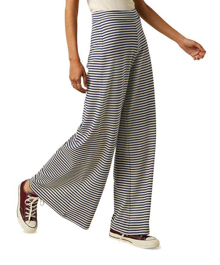 Border Palazzo Mariniere Stripe dames broek blauw