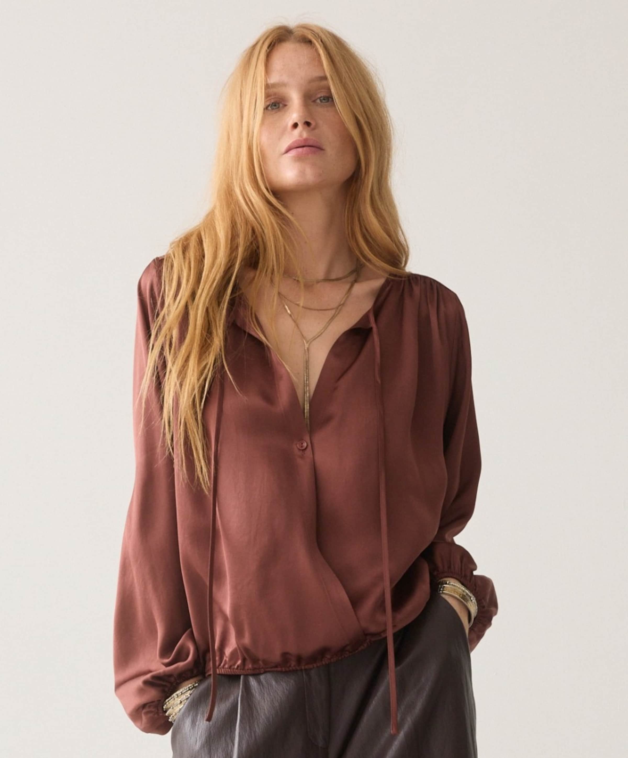 Dames blouse bruin