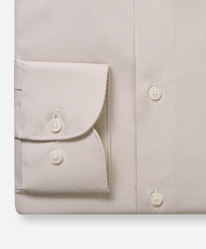 Heren overhemd lange mouw beige