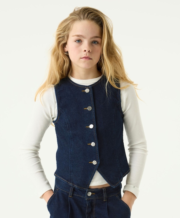 Meisjes gilet blauw