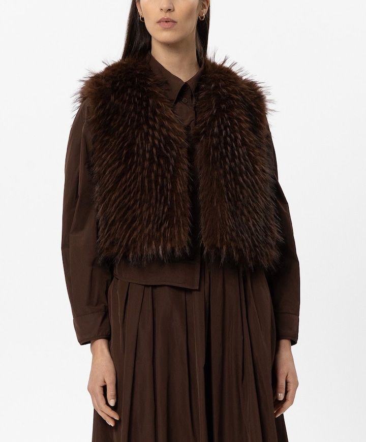 Dames gilet bruin