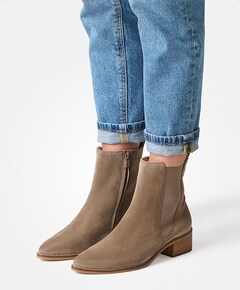 dames enkellaarzen beige