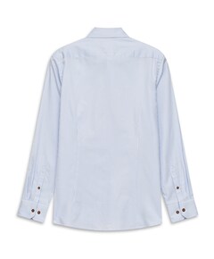 Heren overhemd lange mouw blauw