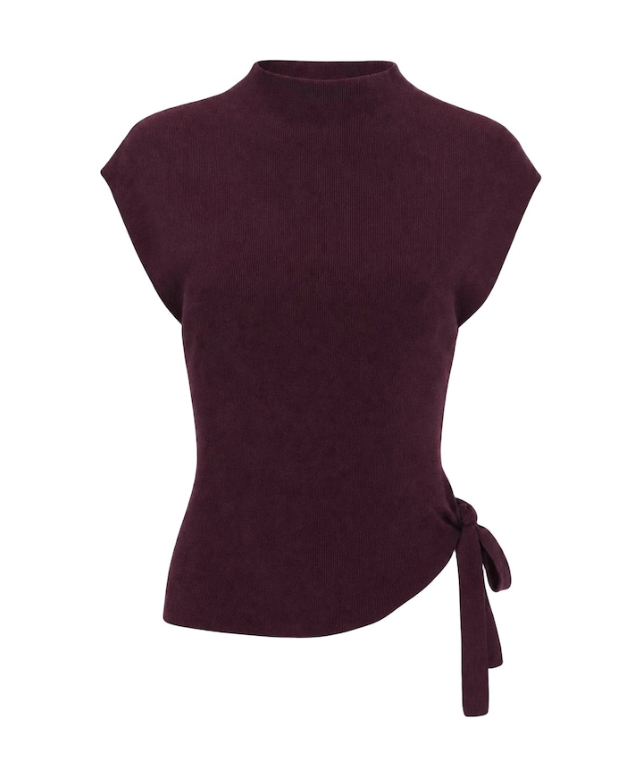 Dames top bordeaux