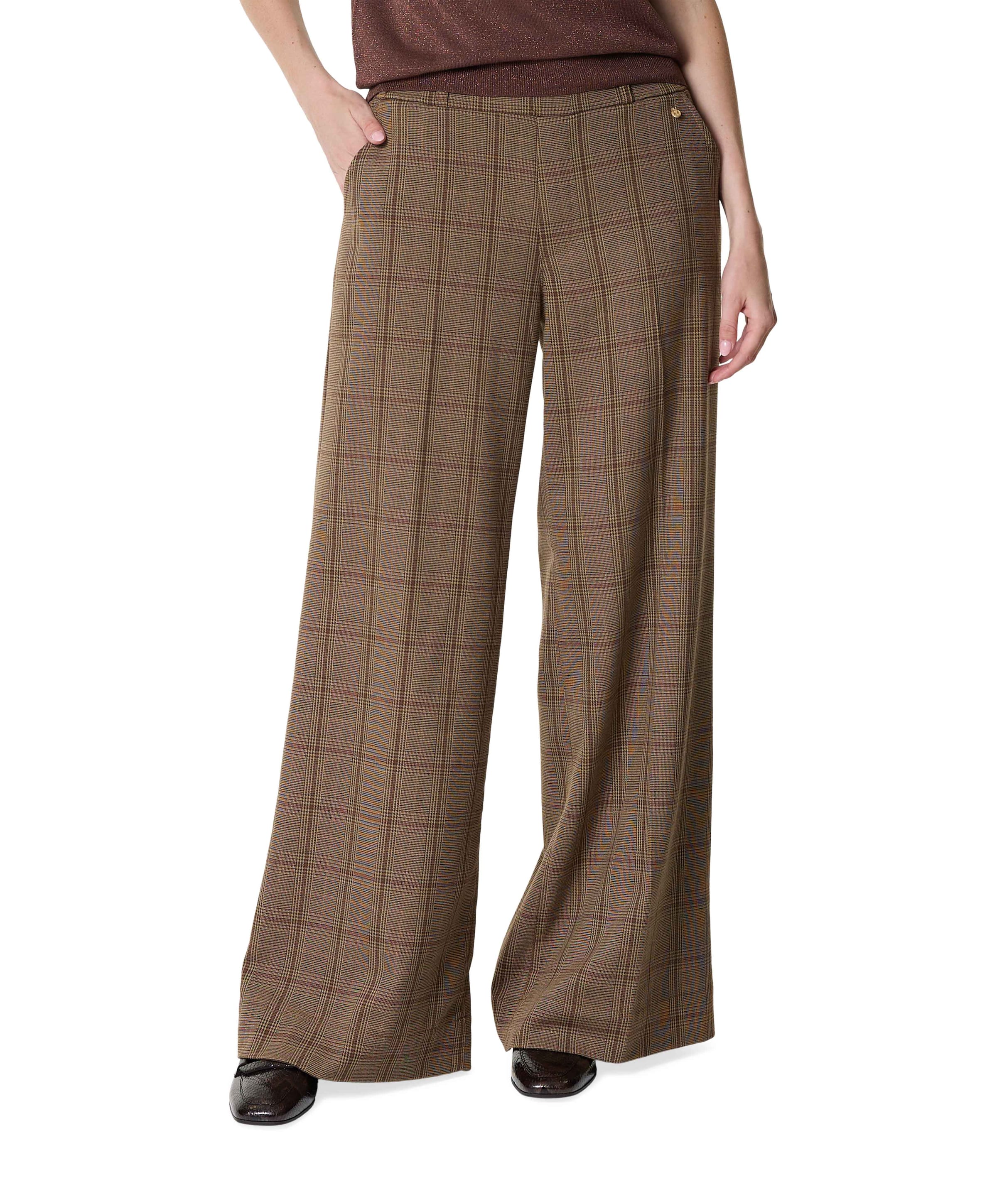 Lizzy - Check - 205 dames broek bruin