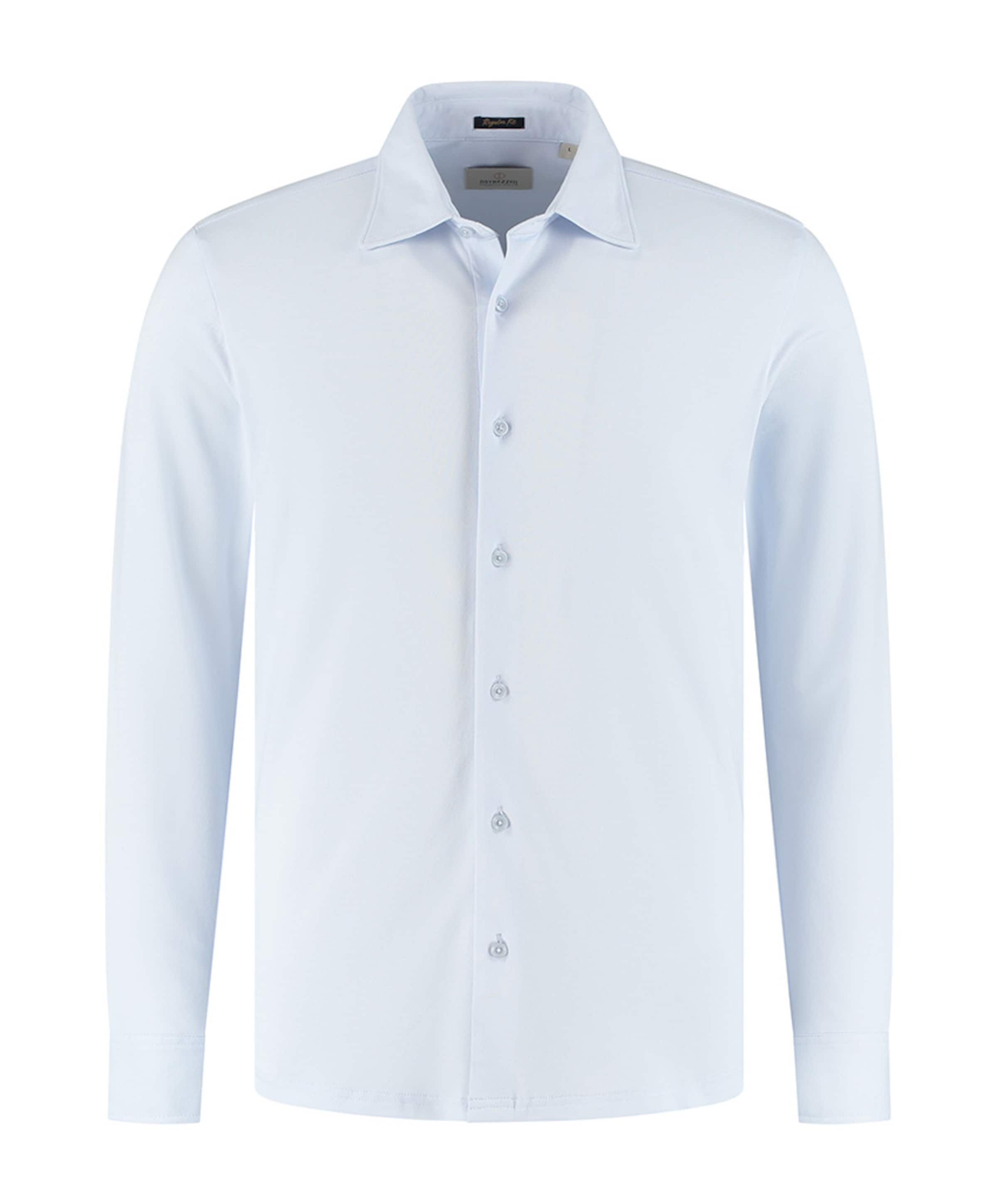 Heren overhemd lange mouw blauw