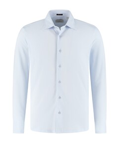 Heren overhemd lange mouw blauw