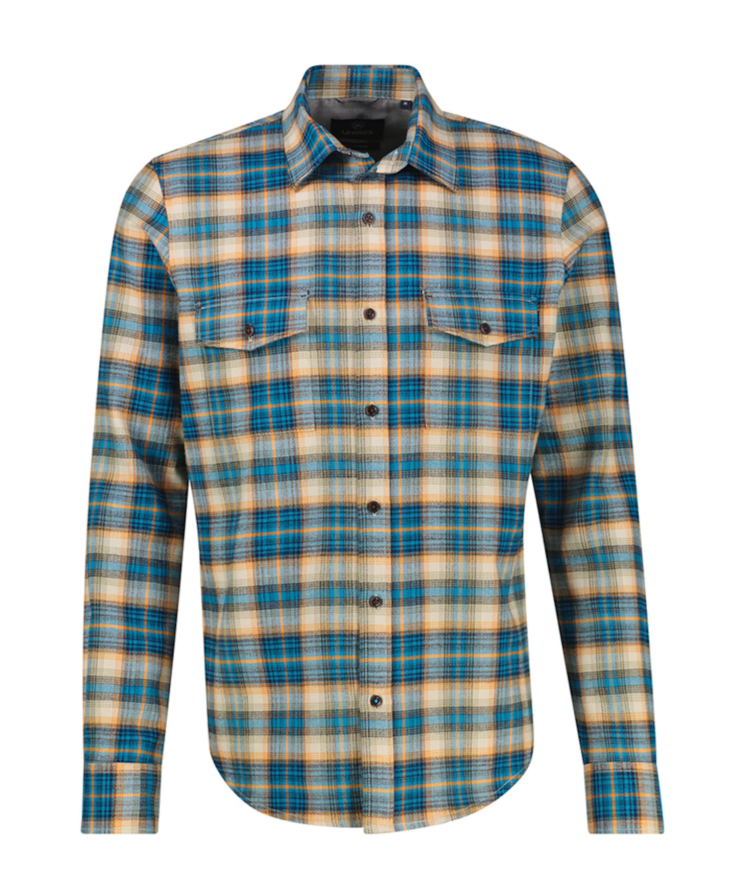 Heren overhemd lange mouw blauw