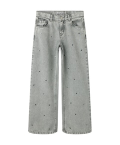 NKFROSE WIDE HEART STUDS JEANS 2021 meisjes jeans grijs