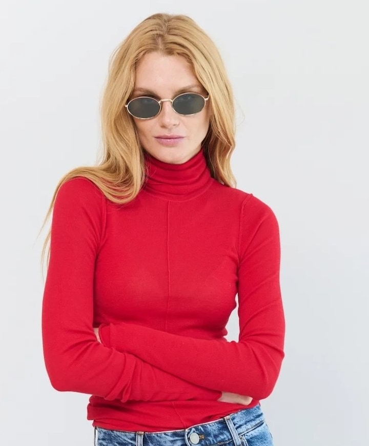 Dames longsleeve rood