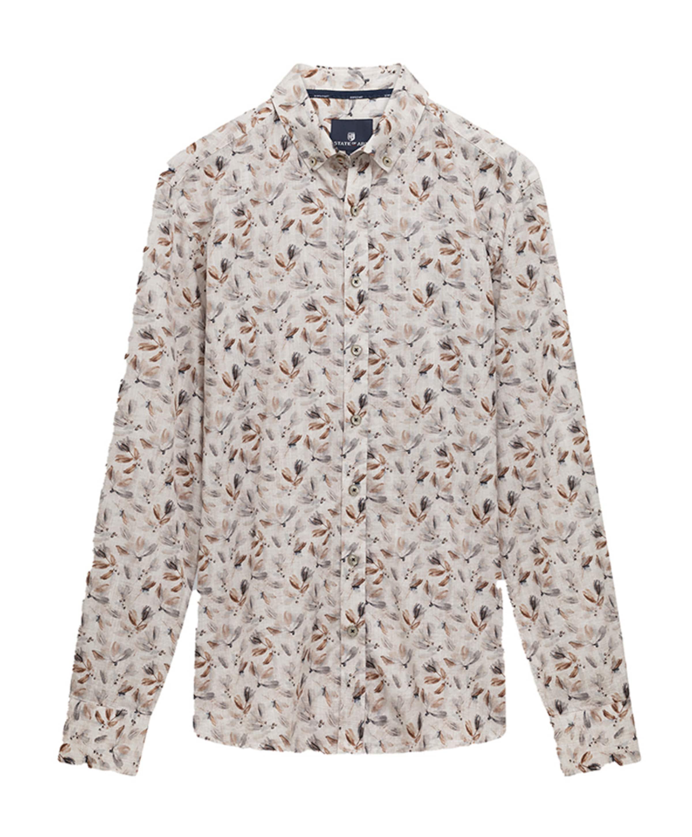 Heren overhemd lange mouw blauw