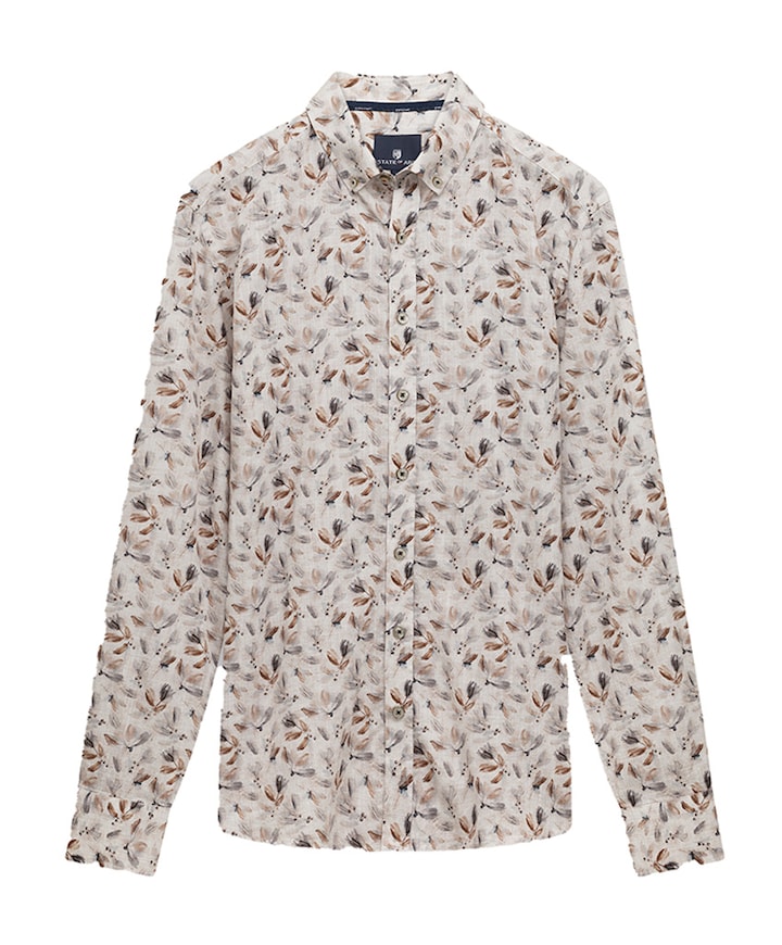 Heren overhemd lange mouw blauw