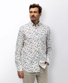 Heren overhemd lange mouw blauw