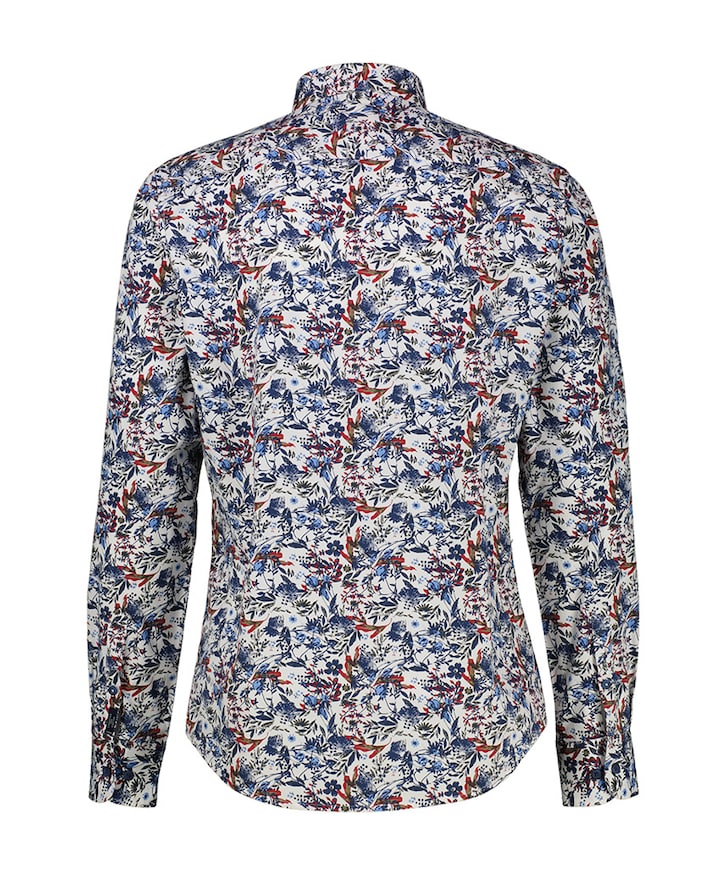 Heren overhemd lange mouw blauw