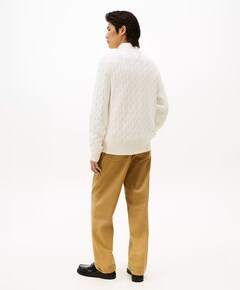 Heren trui met rits ecru