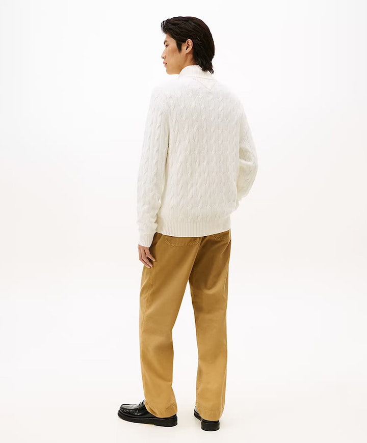 Heren trui met rits ecru