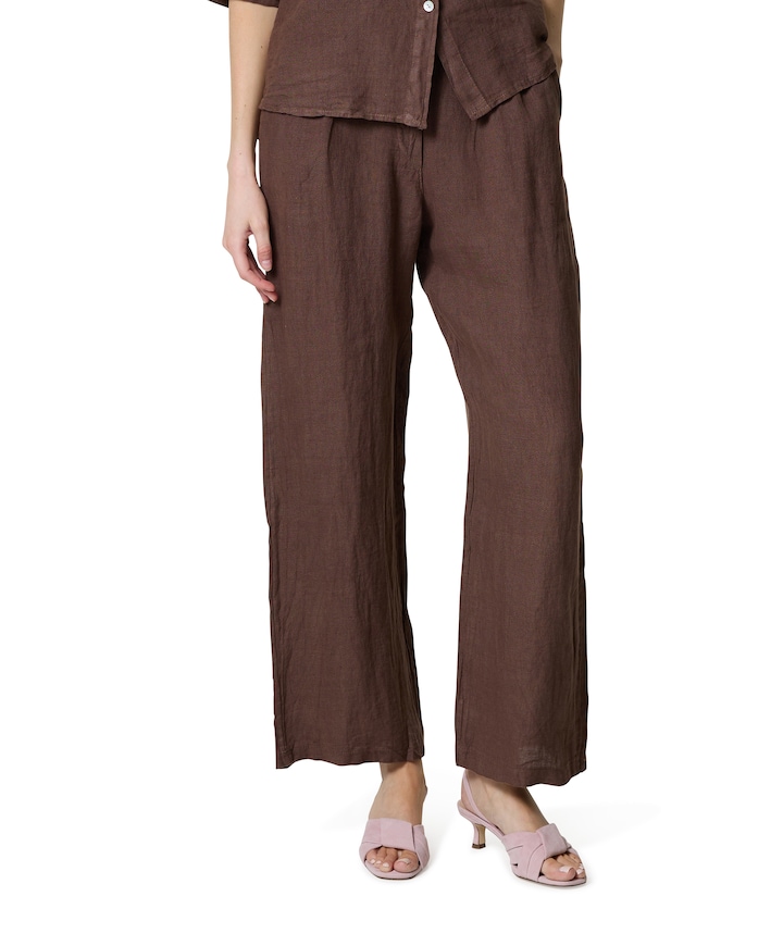 Liva Solid dames broek bruin