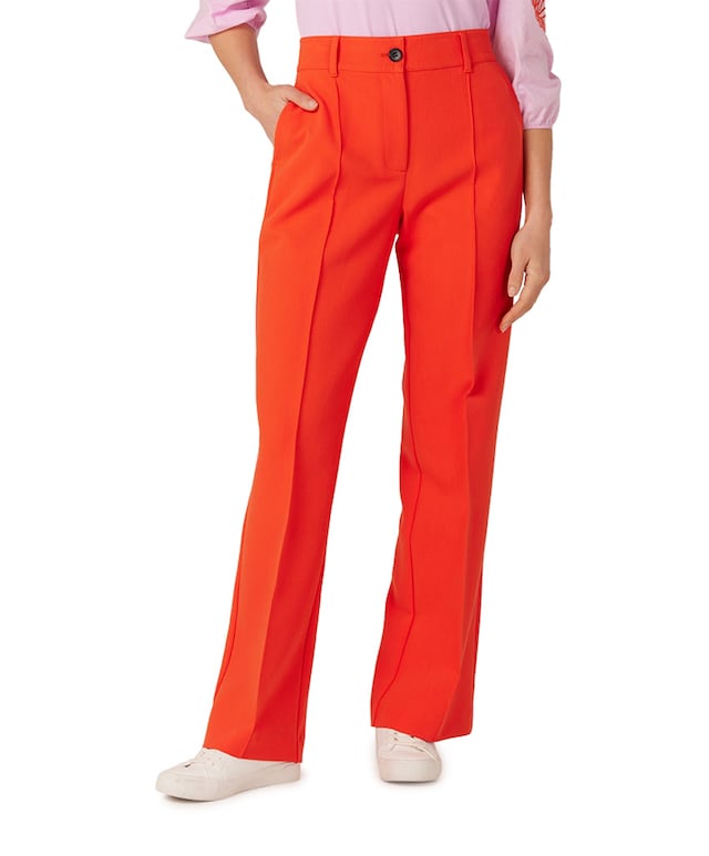 wq417 woven wide long pantalon oranje