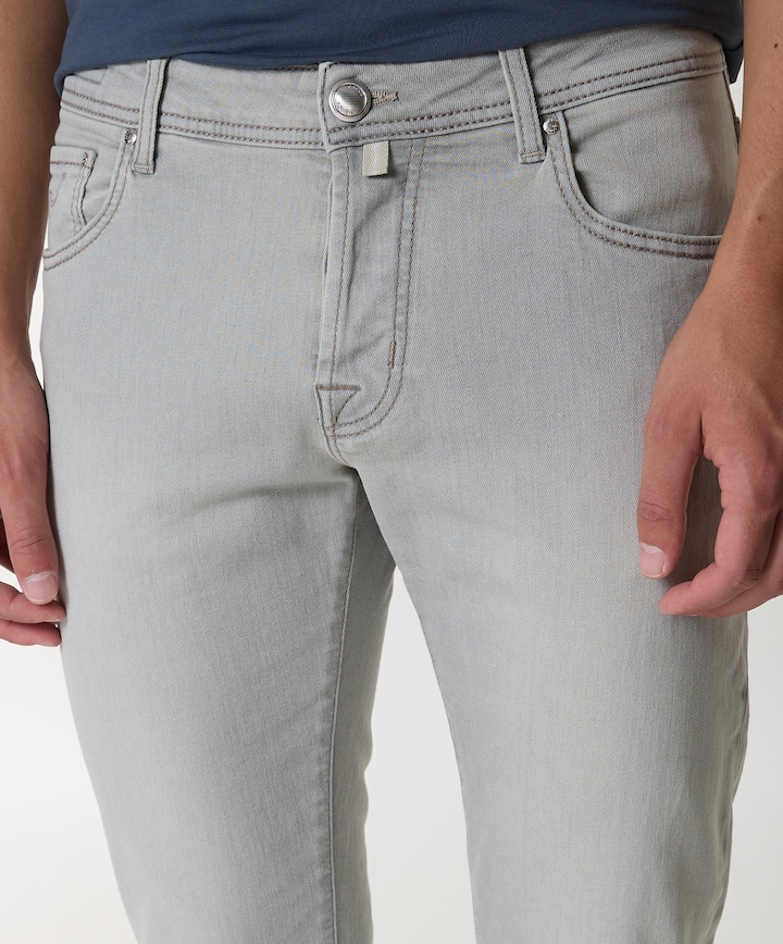 Nick Slim 5 pkt heren jeans grijs