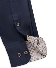 Heren overhemd lange mouw blauw