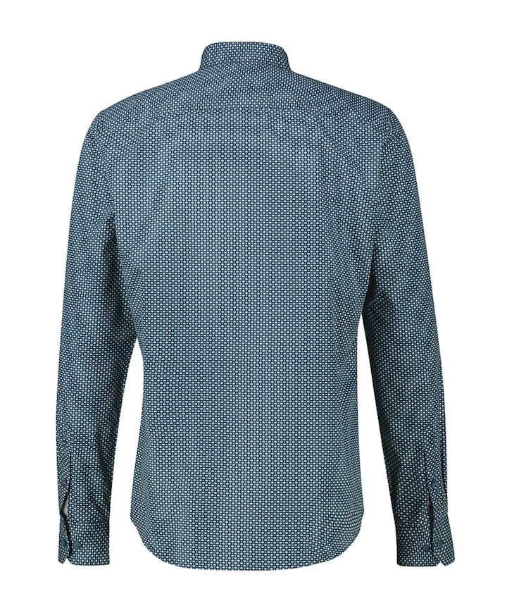 Heren overhemd lange mouw blauw