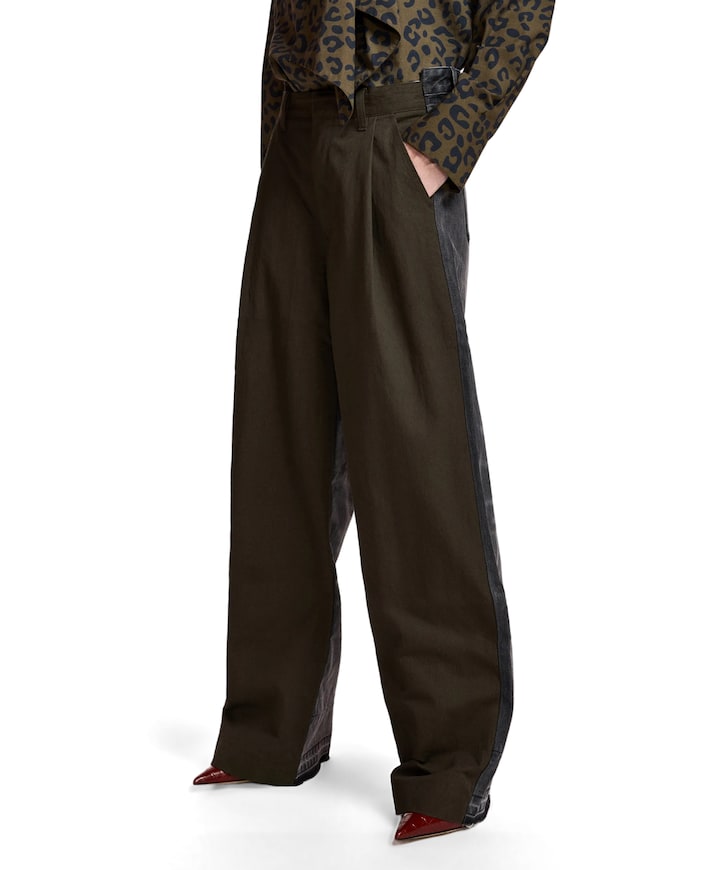 Krisp Fabric Mix dames jeans groen