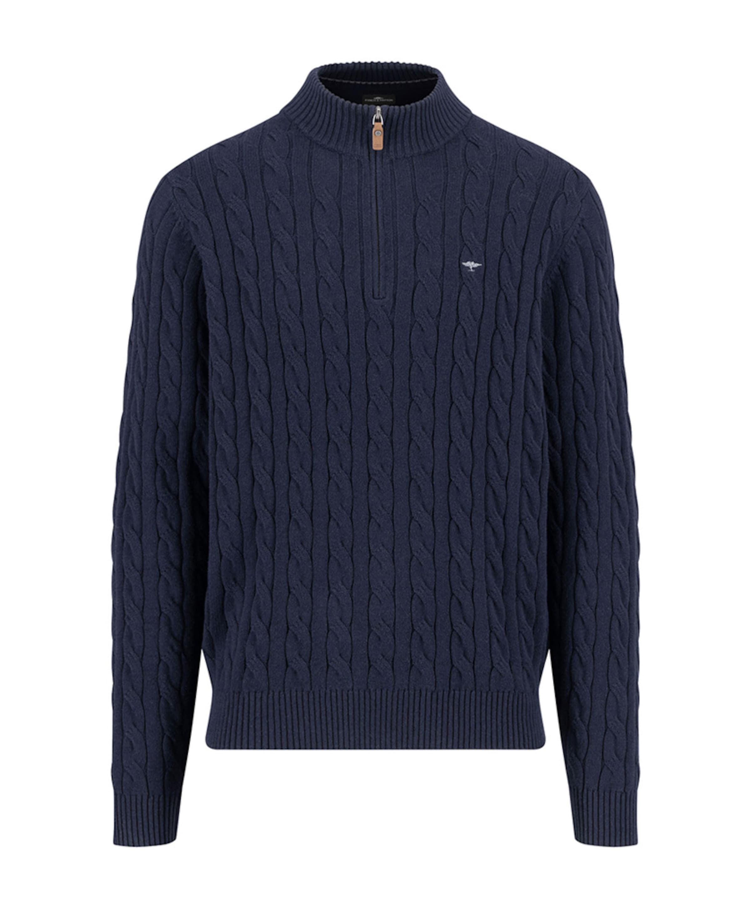 Heren trui met rits blauw