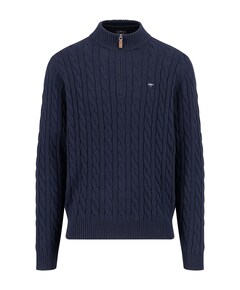 Heren trui met rits blauw