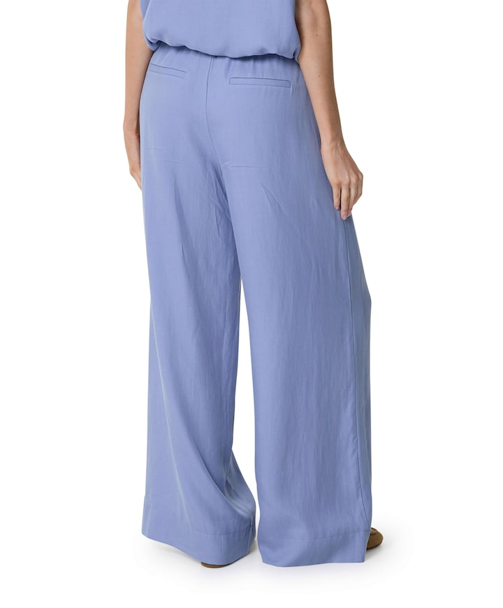 Regular length wide leg dames broek blauw