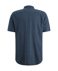 Heren overhemd korte mouw blauw
