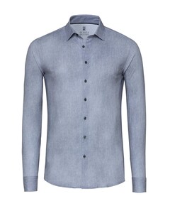Heren overhemd lange mouw grijs