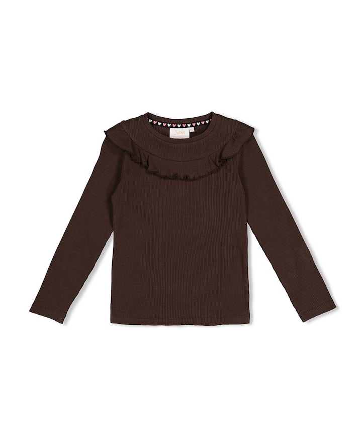 Meisjes longsleeve bruin