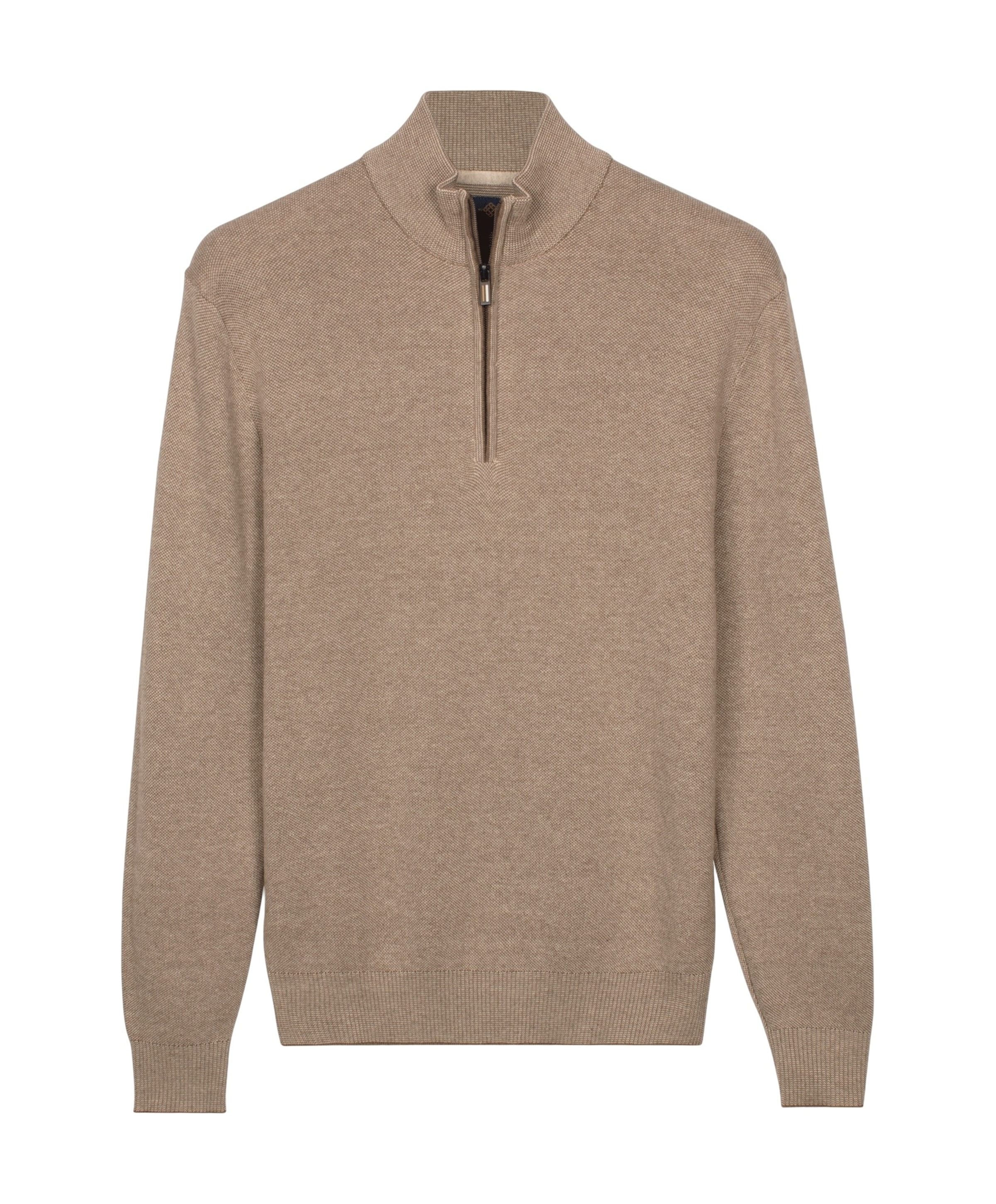 Heren trui met rits beige