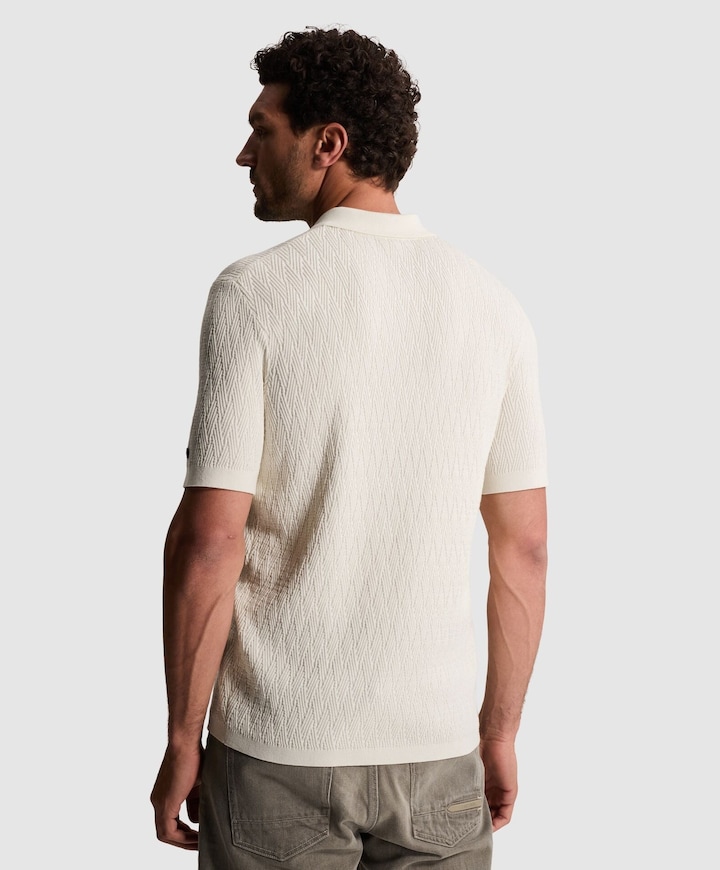 Heren polo ecru