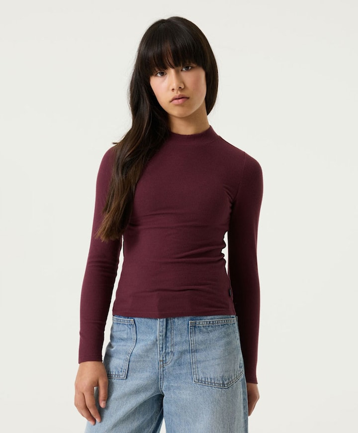 Meisjes longsleeve bordeaux