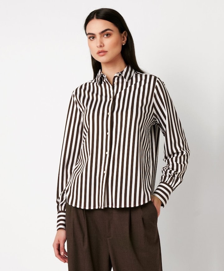 Dames blouse bruin