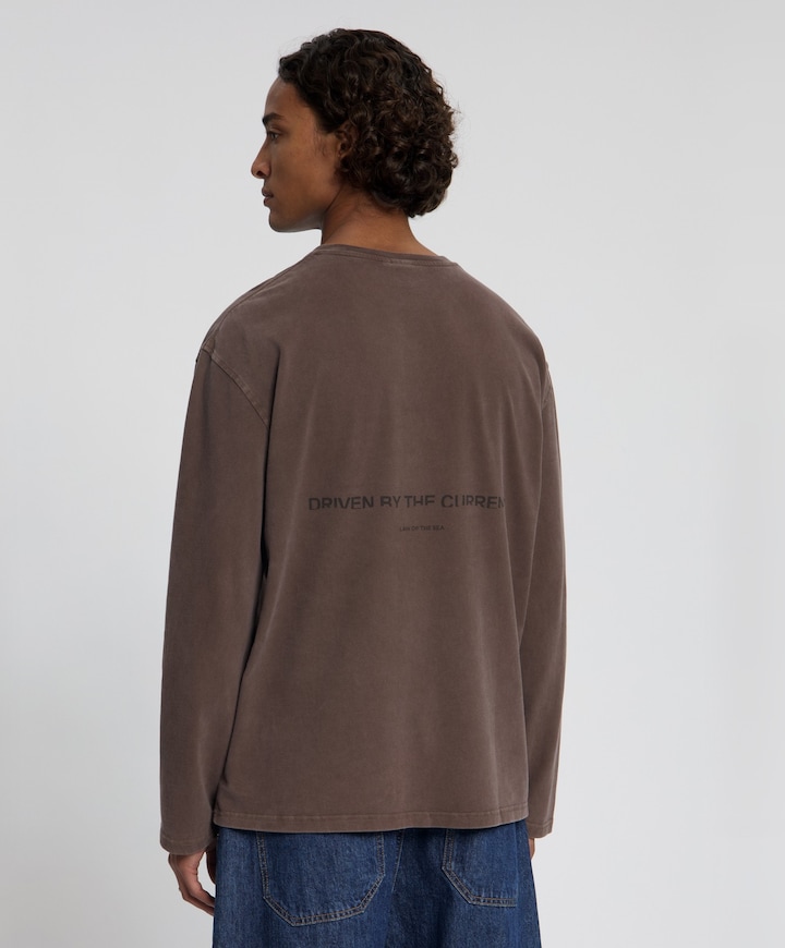 Heren longsleeve bruin