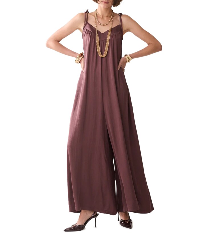 Silky touch dames jumpsuit paars