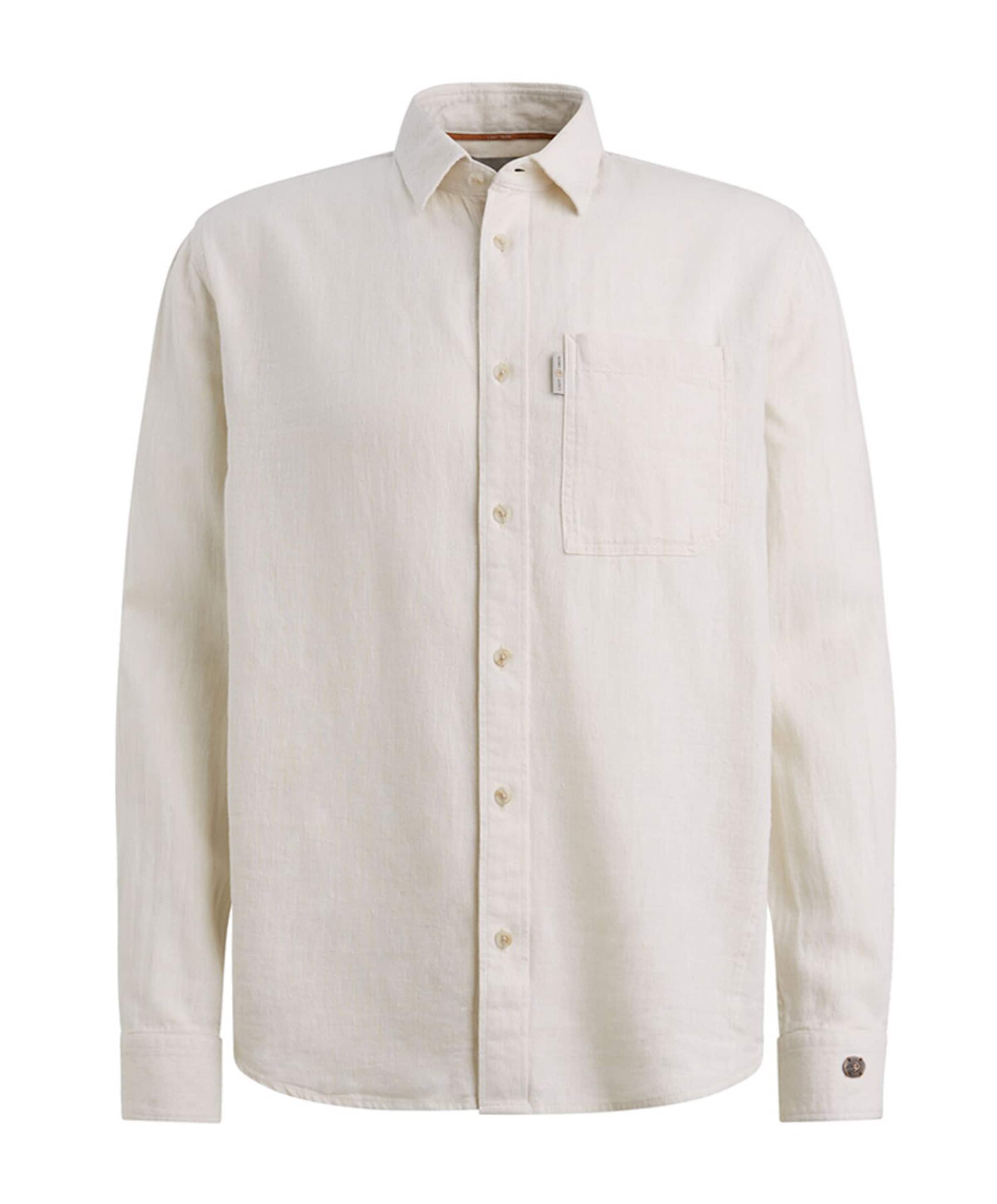 Heren overhemd lange mouw beige