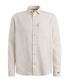 Heren overhemd lange mouw beige