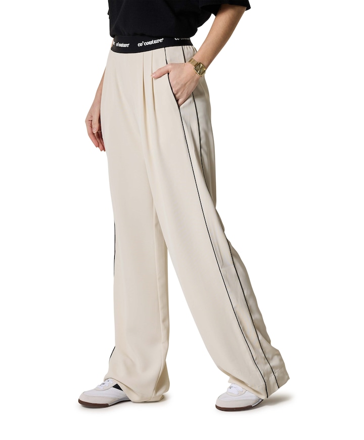 AminaCC Logo Piping LL Pant ecru
