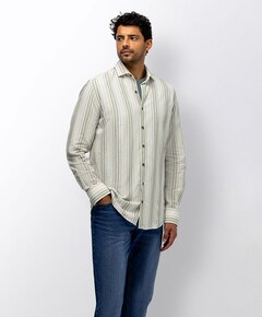 Heren overhemd lange mouw groen