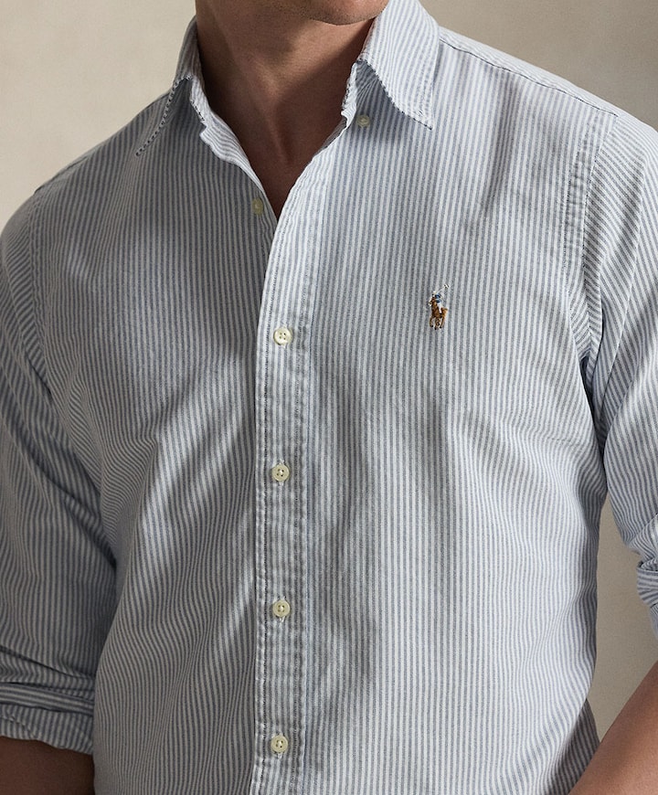 Heren overhemd lange mouw blauw