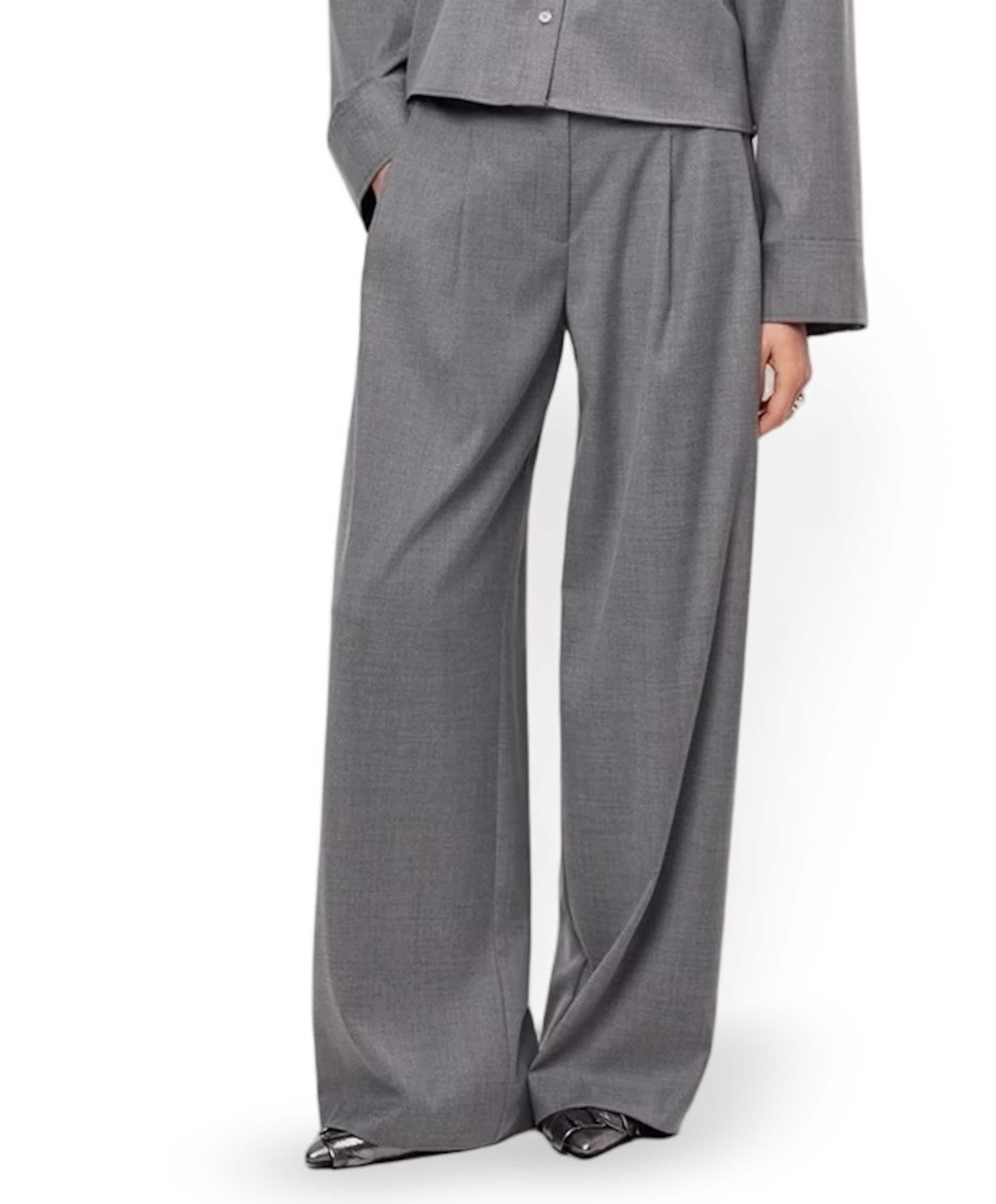 Biaxa pleated dames broek grijs