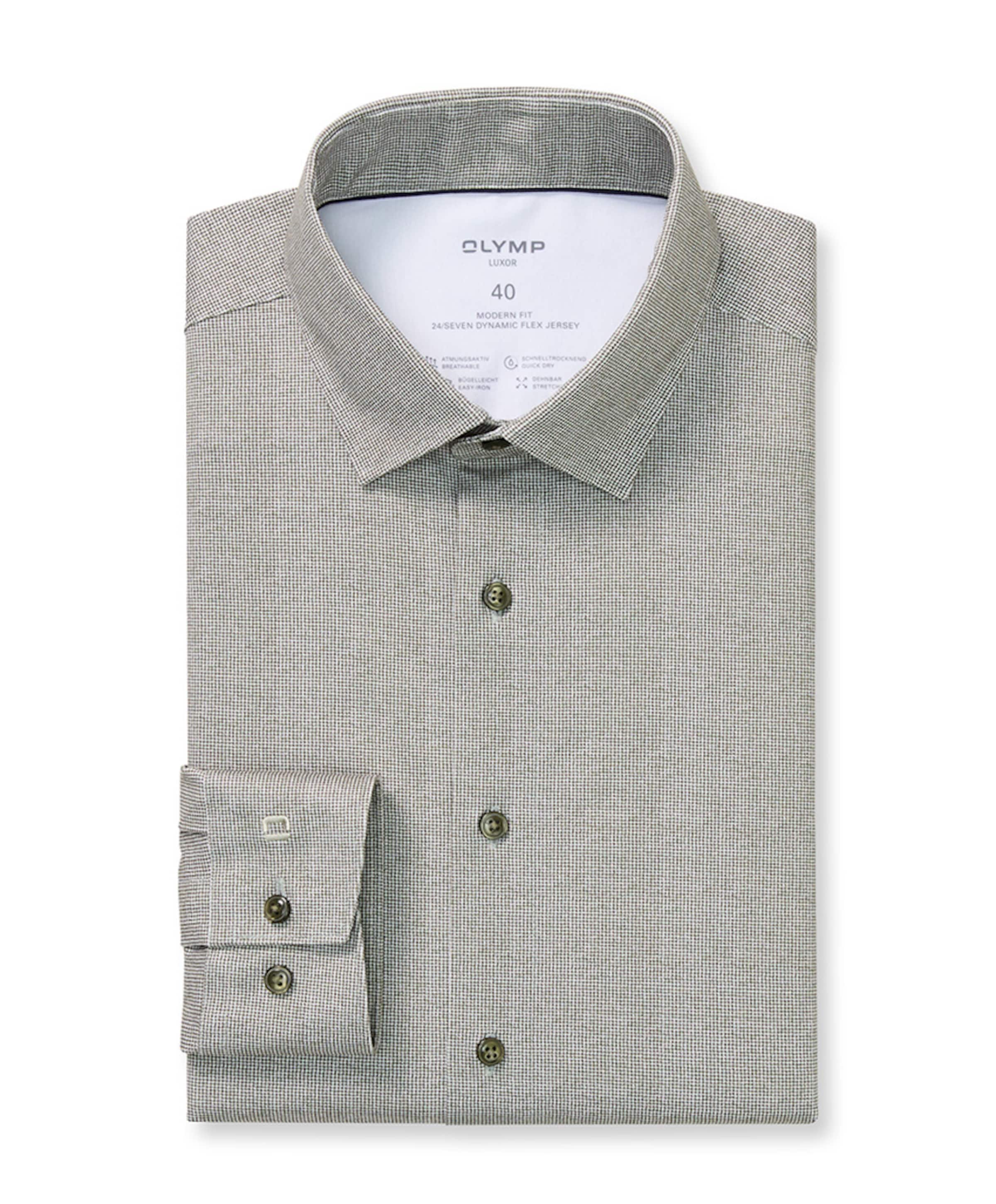 Heren overhemd lange mouw groen