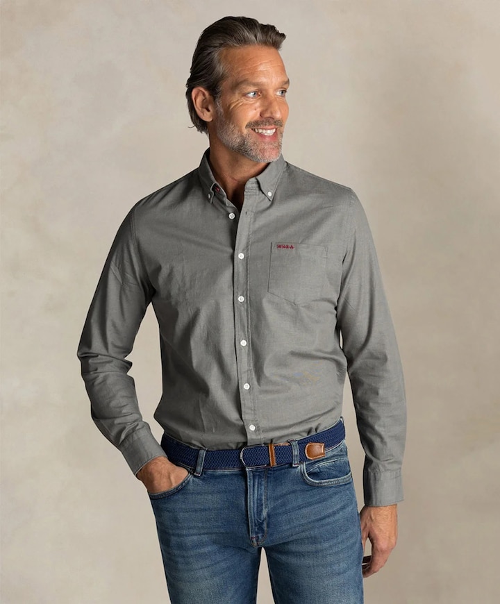 Overhemd lange mouw beige