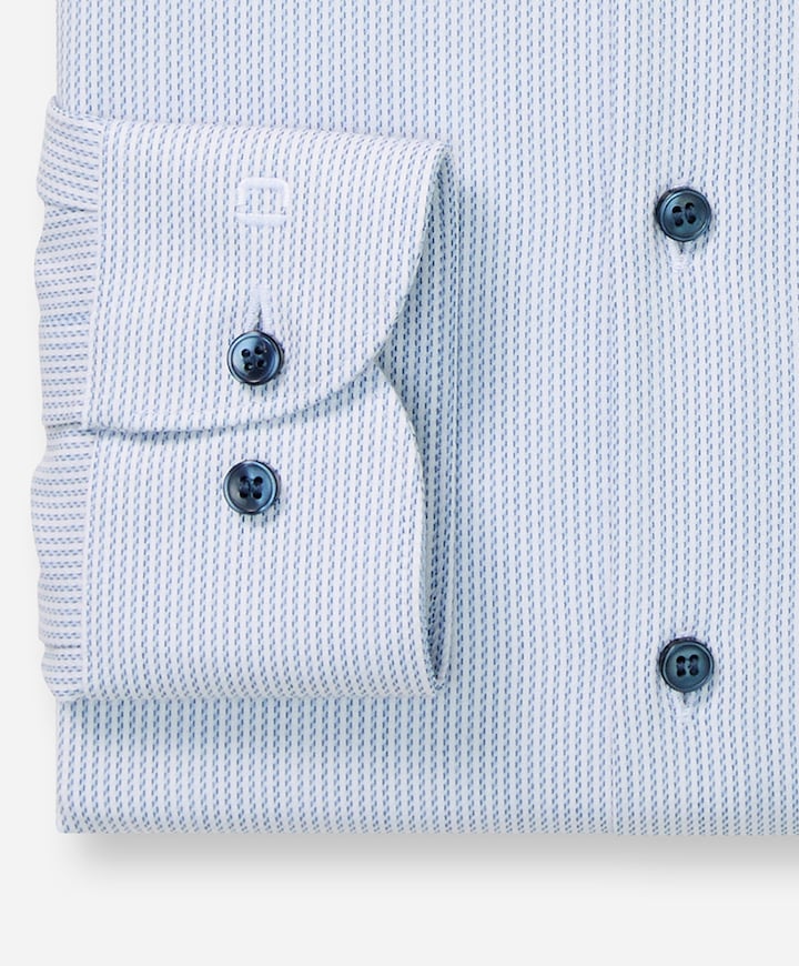 Heren overhemd lange mouw blauw